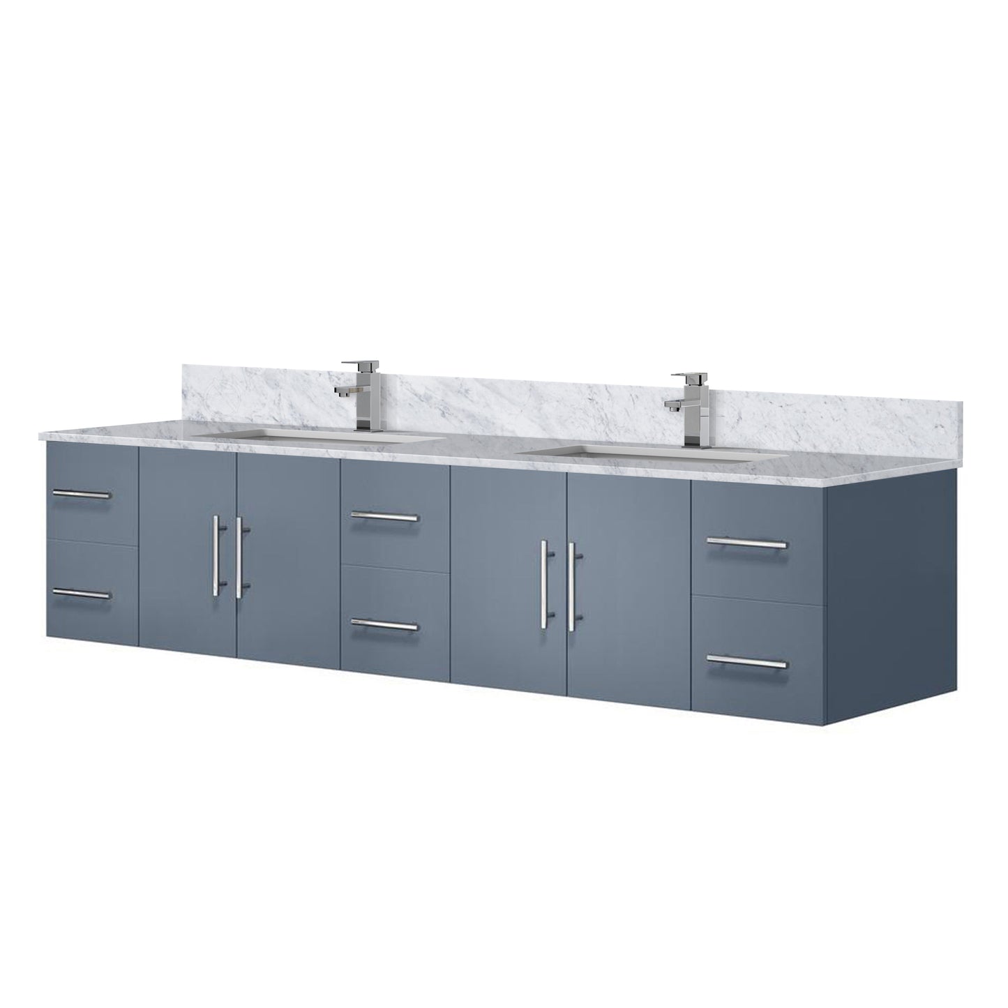 Dark Grey Bathroom Vanity with Marble Top & Faucet