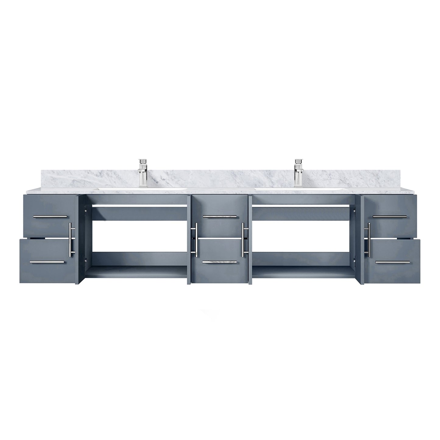Dark Grey Bathroom Vanity with Marble Top & Faucet