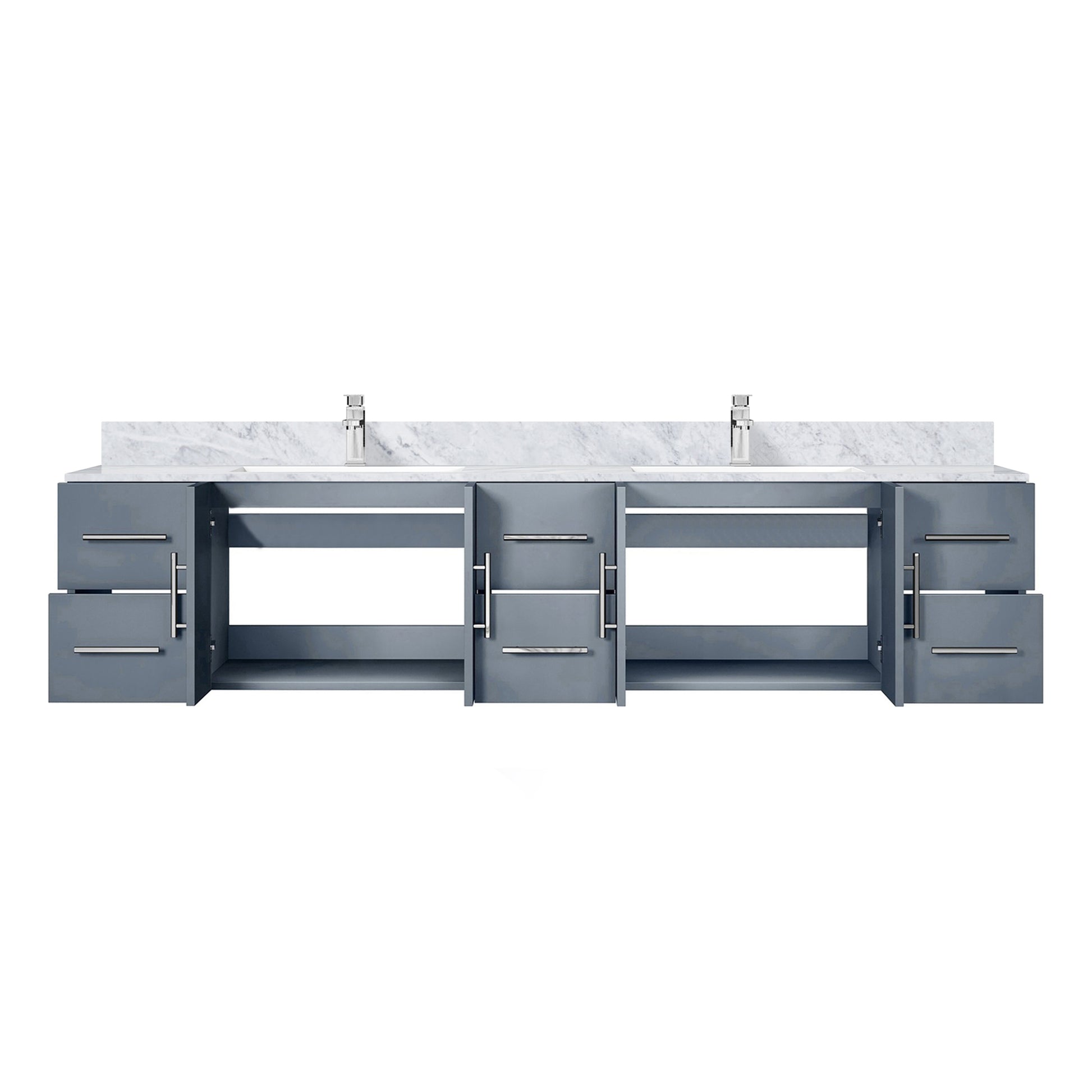 Dark Grey Bathroom Vanity with Marble Top & Faucet