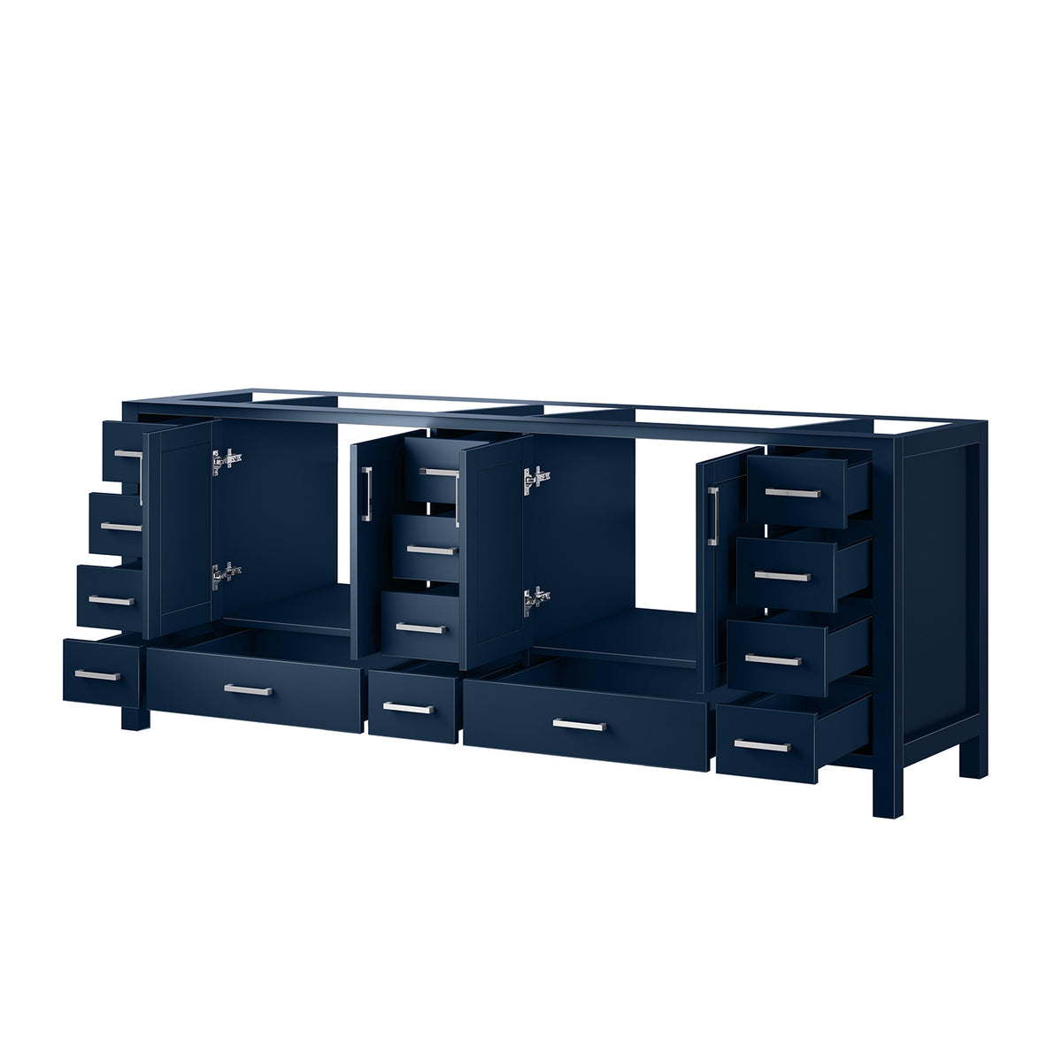Navy Blue Double Bath Vanity - 84 Inch Wide Storage Cabinet