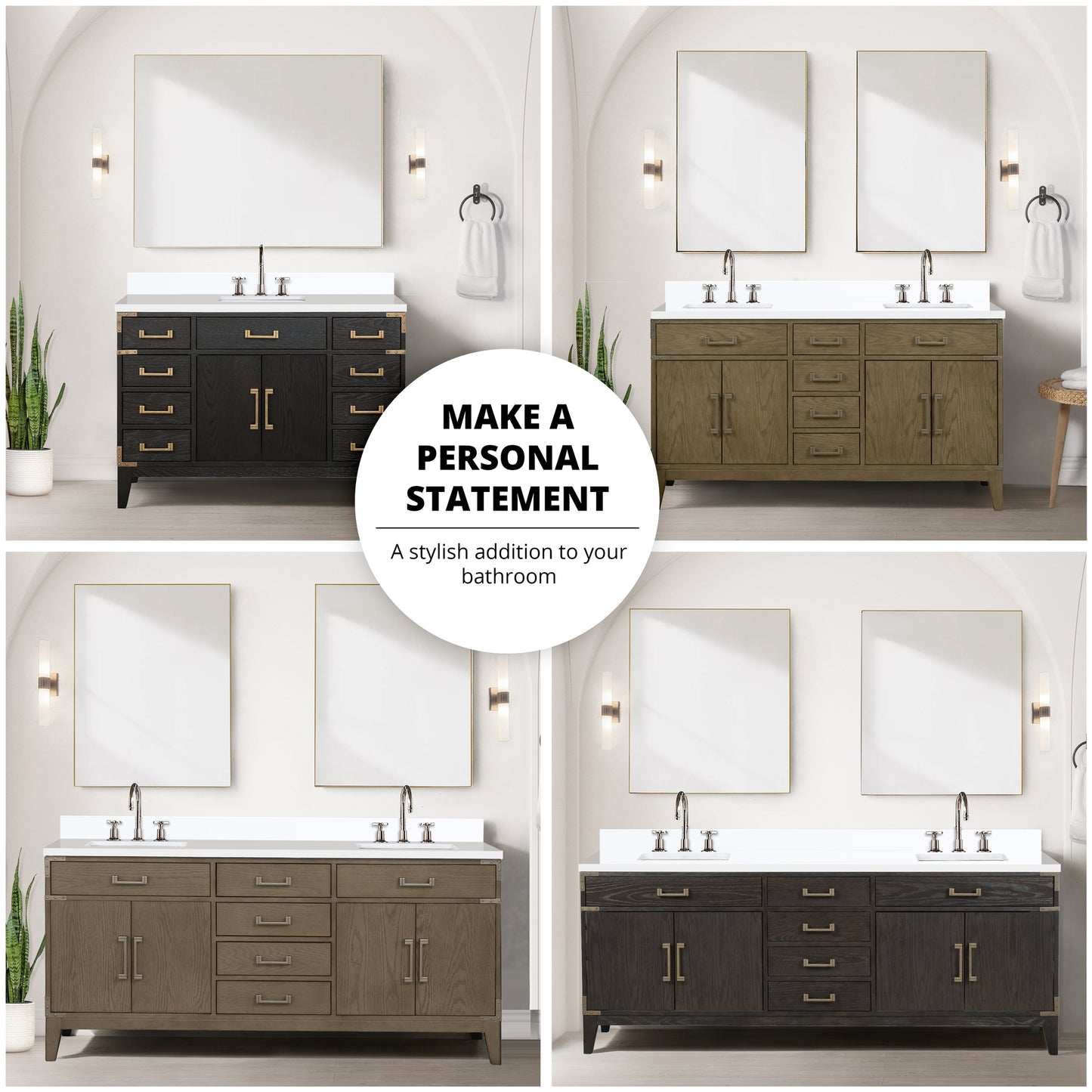 Grey Wood Bathroom Vanity with Acrylic Top and Faucet Set for Renovation