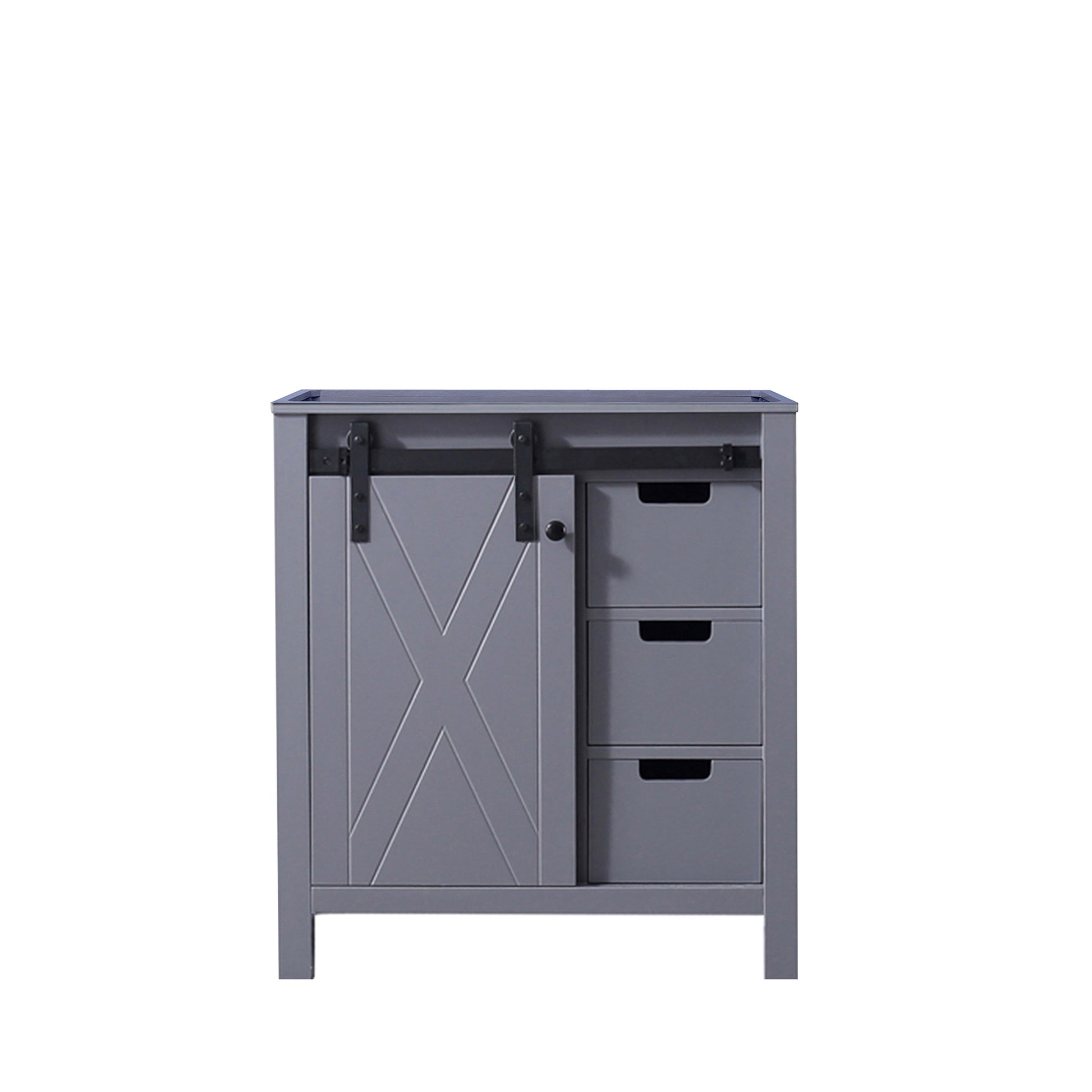Dark Grey Bathroom Vanity with Storage - 30" Wide