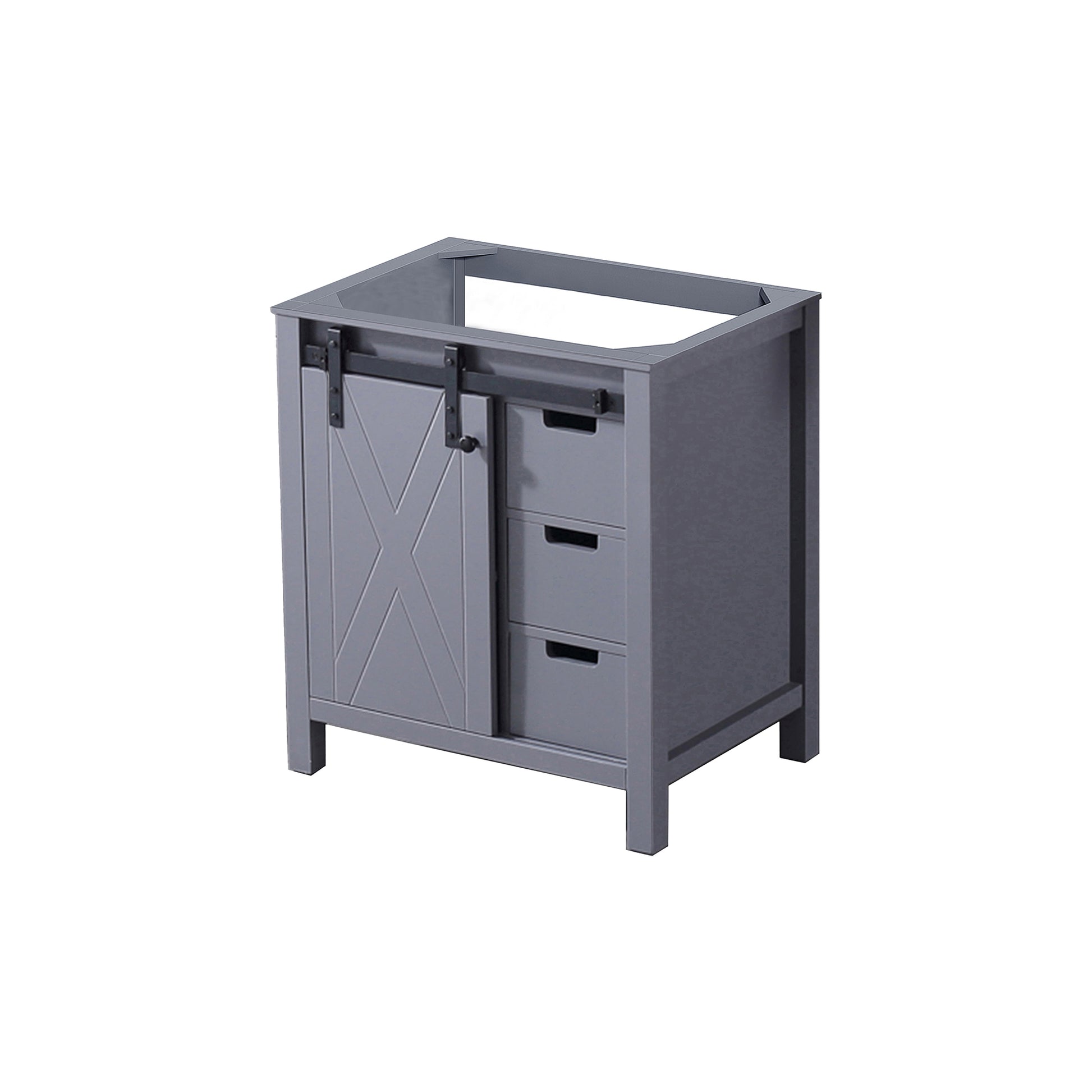 Dark Grey Bathroom Vanity with Storage - 30" Wide