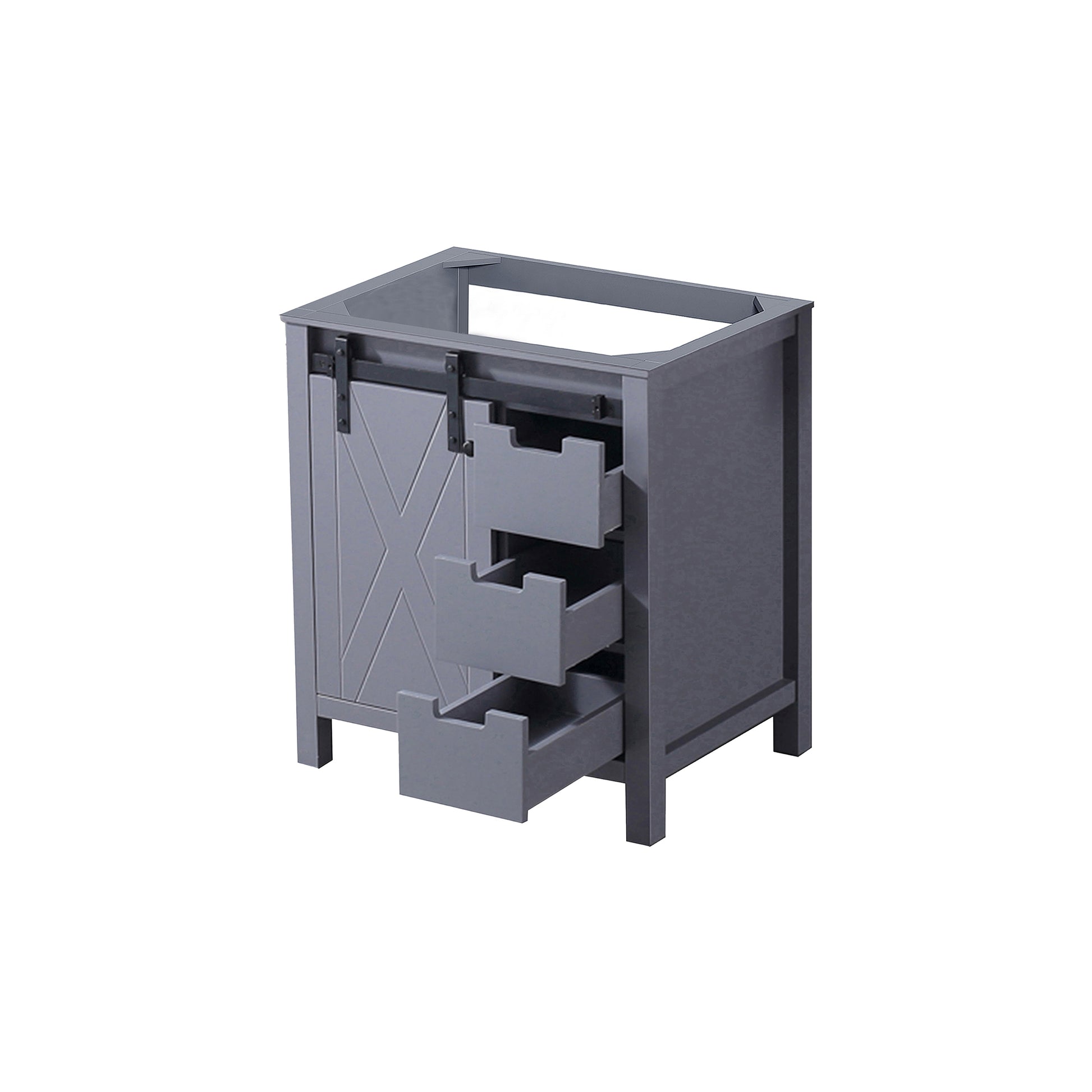 Dark Grey Bathroom Vanity with Storage - 30" Wide