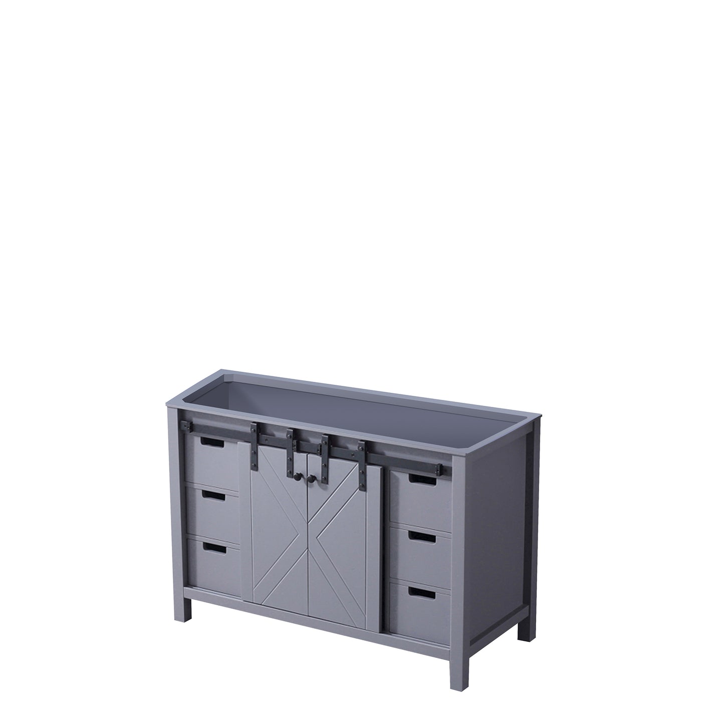 Dark Grey Bathroom Vanity with Storage - 48 Inch