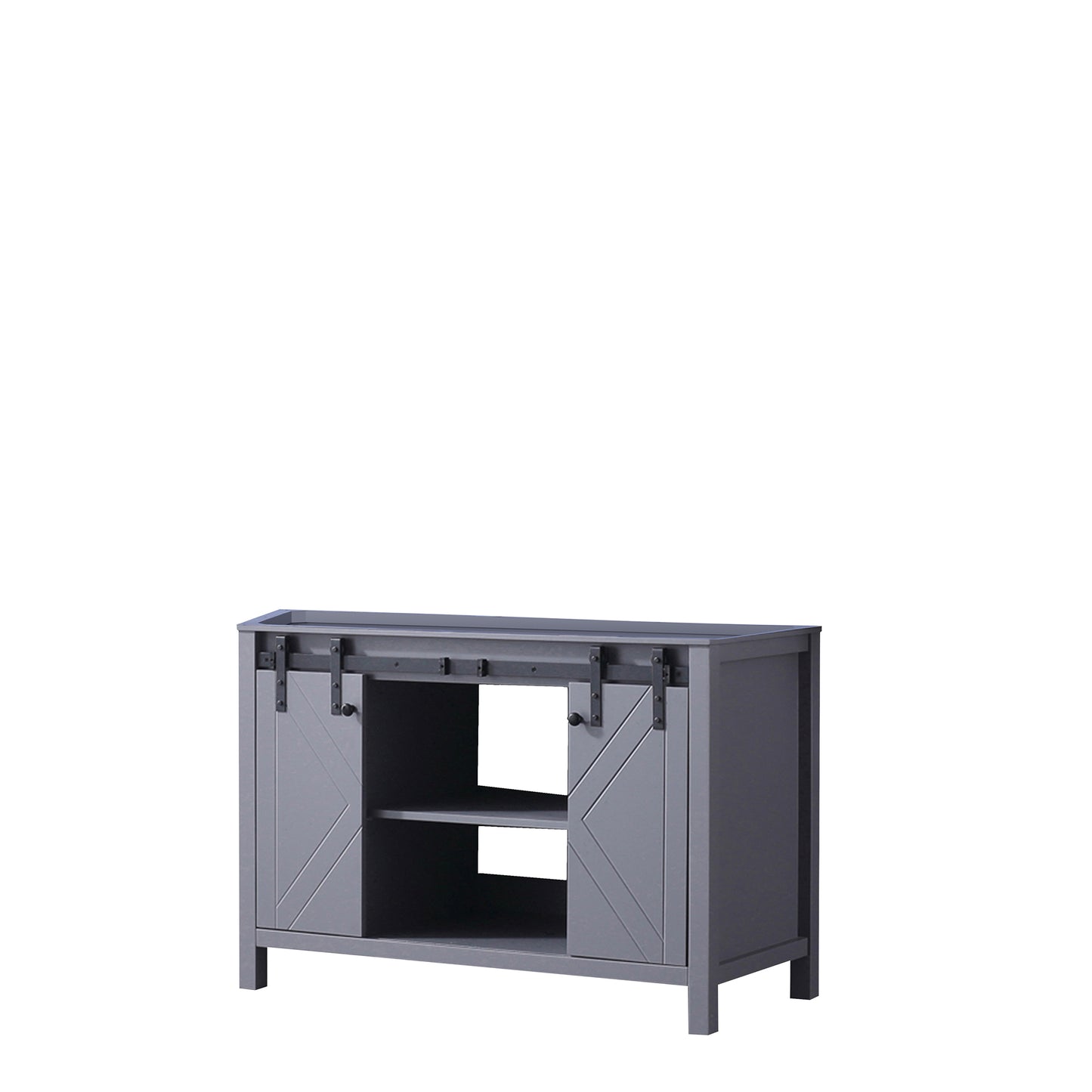 Dark Grey Bathroom Vanity with Storage - 48 Inch