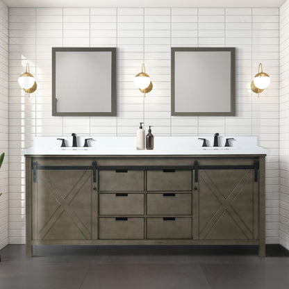 Rustic Brown Double Bath Vanity 80 in. W x 22 in. D