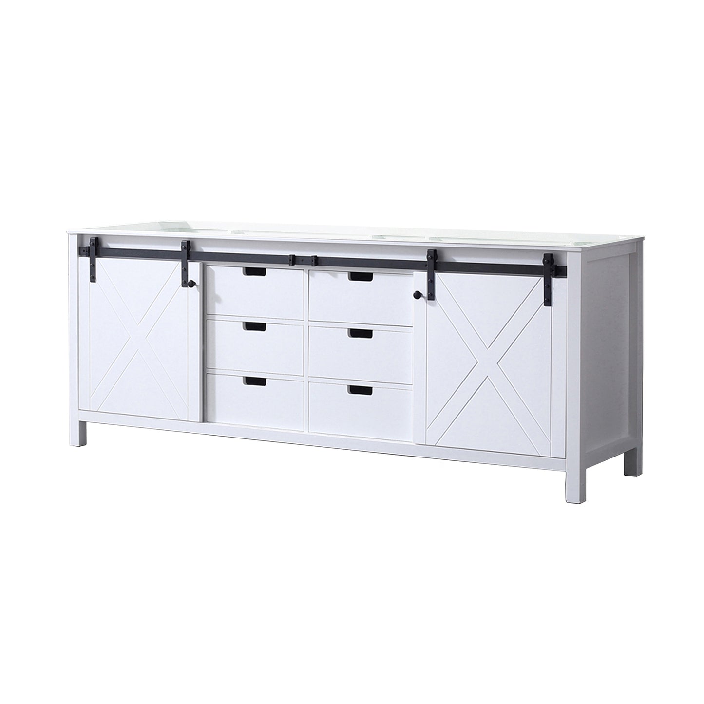 White Double Bathroom Vanity with Storage