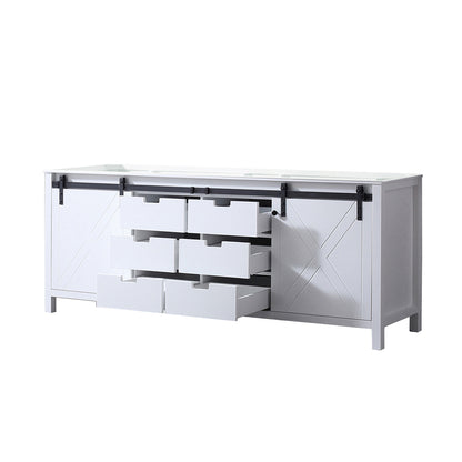 White Double Bathroom Vanity with Storage