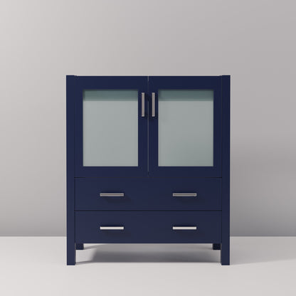 Navy Blue Bath Vanity with Storage - 30" Wide