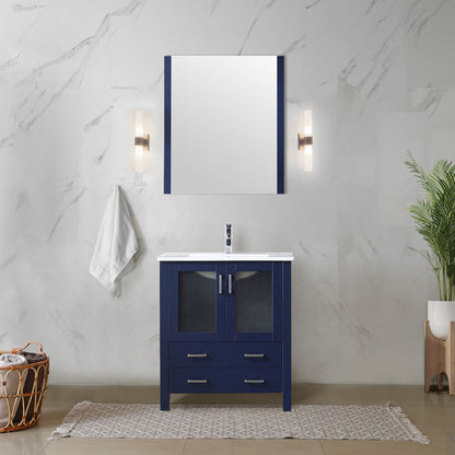 Navy Blue Bath Vanity 30 in. W x 18.25 in. D