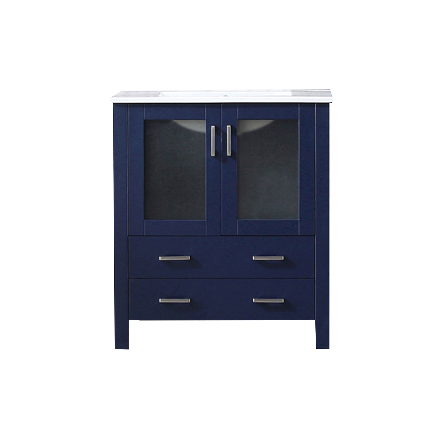 Navy Blue Bathroom Vanity with Storage