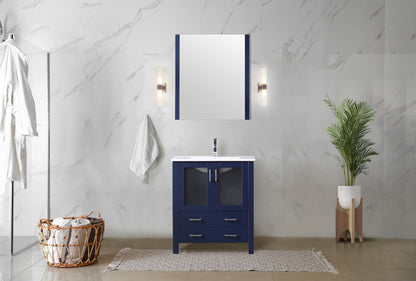 Navy Blue Bathroom Vanity with Storage