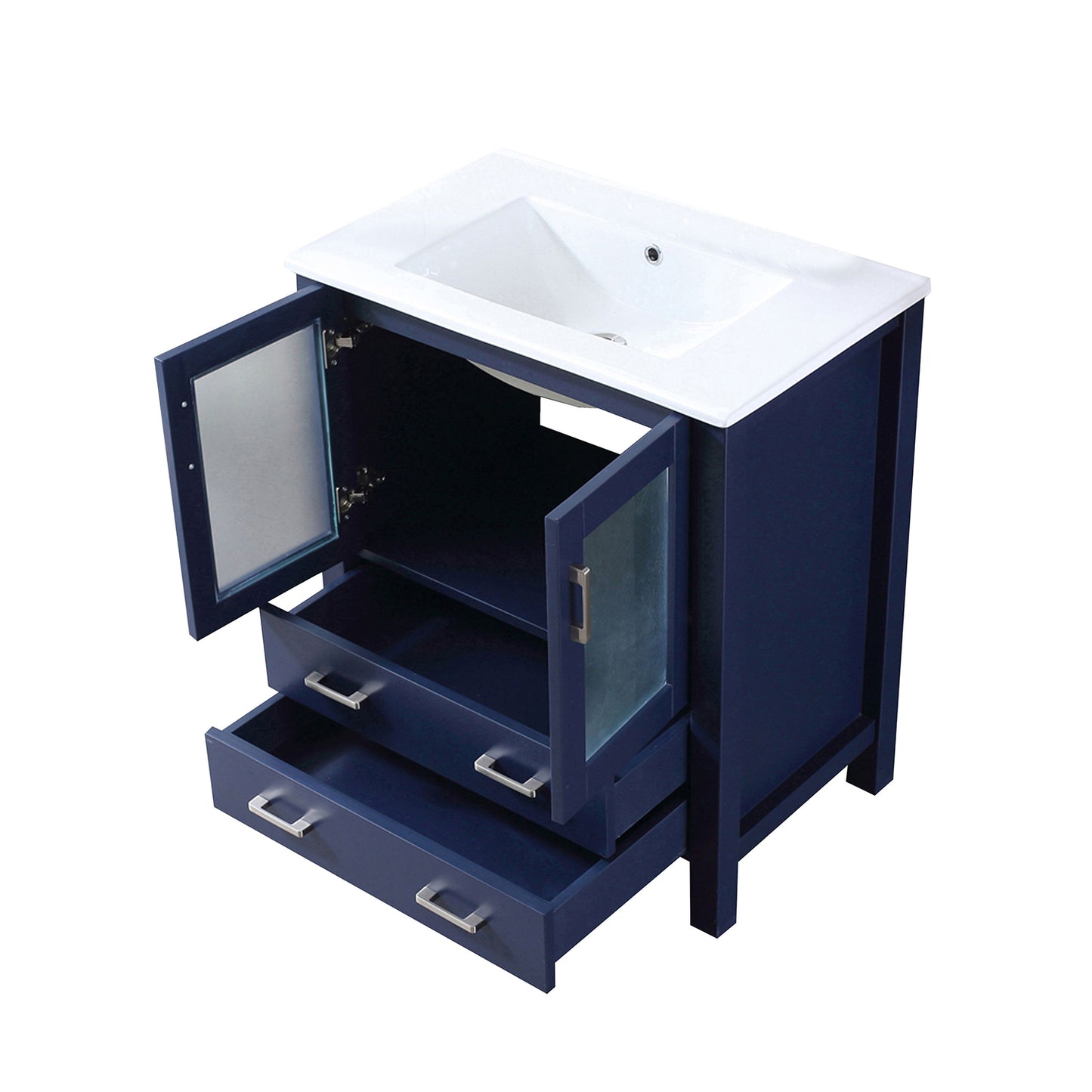 Navy Blue Bathroom Vanity with Storage