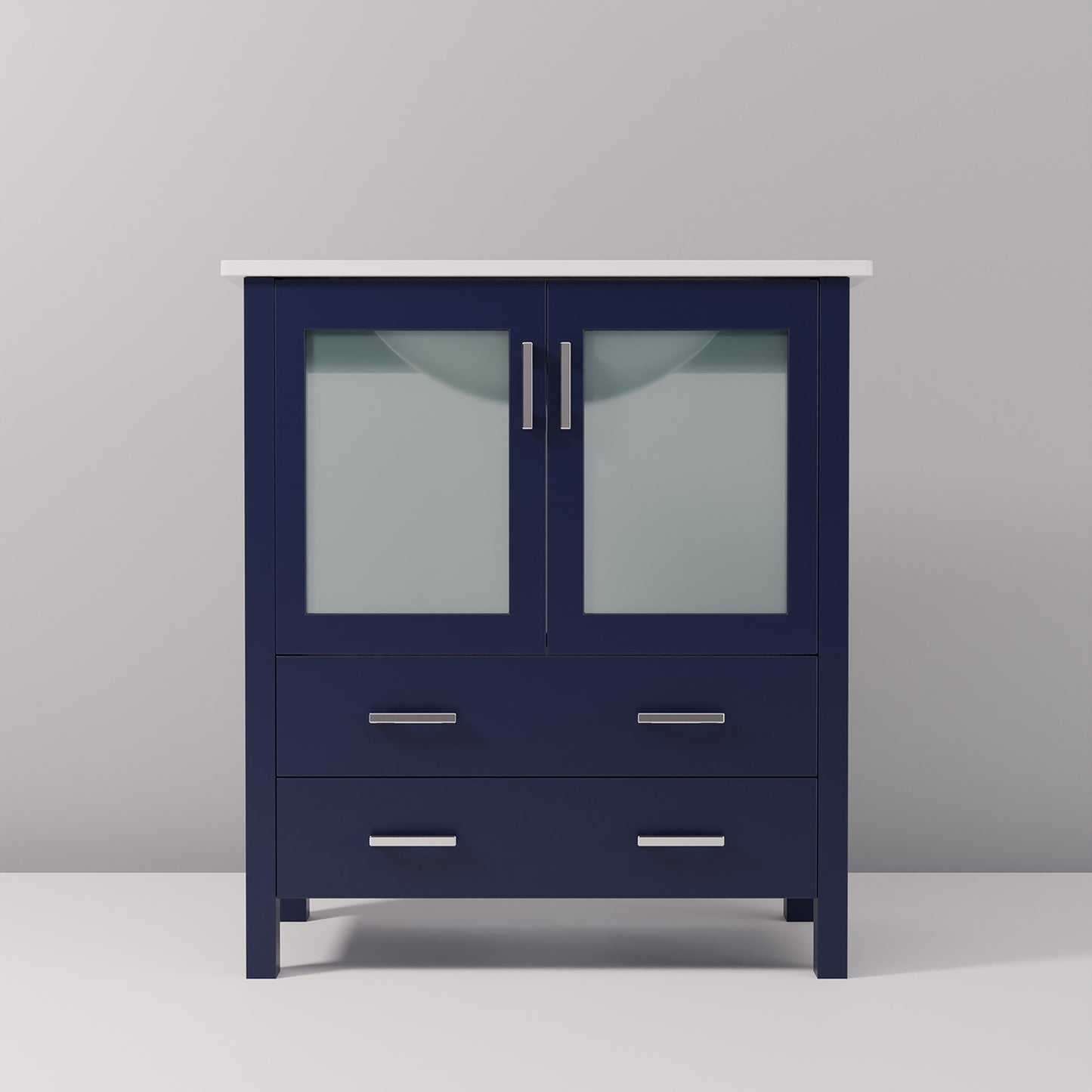 Navy Blue Bathroom Vanity with Storage