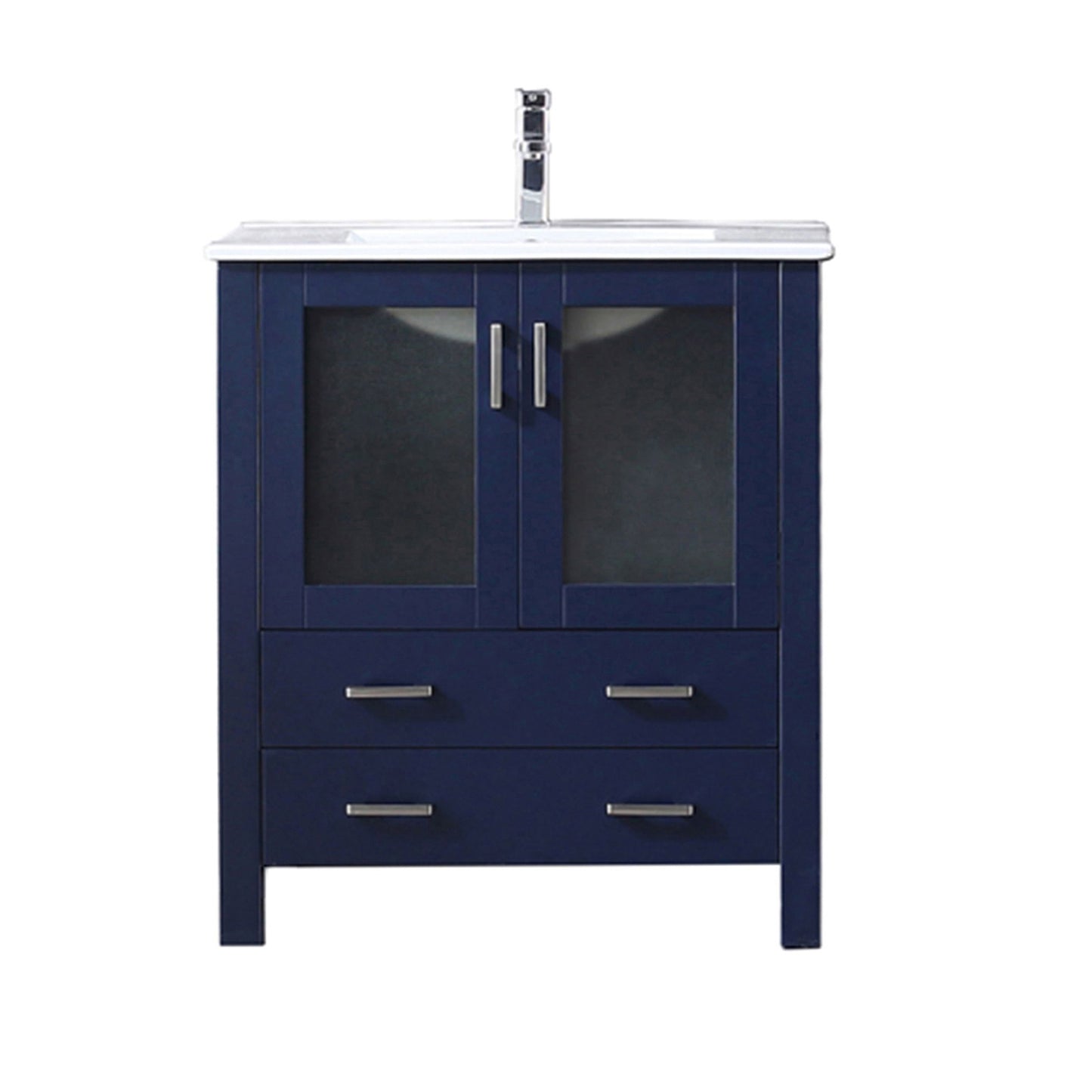 Navy Blue Bathroom Vanity with Ceramic Top & Faucet
