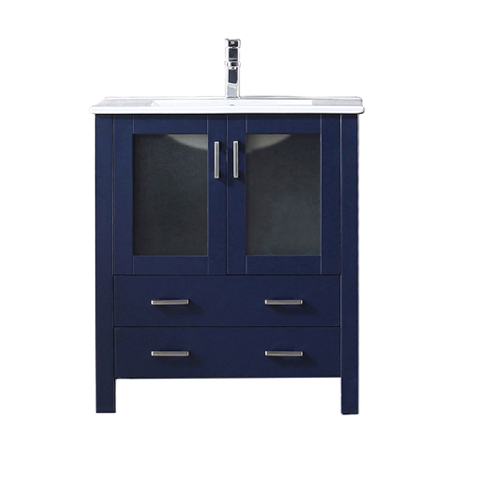 Navy Blue Bathroom Vanity with Ceramic Top & Faucet