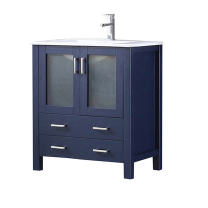 Navy Blue Bathroom Vanity with Ceramic Top & Faucet