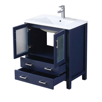 Navy Blue Bathroom Vanity with Ceramic Top & Faucet