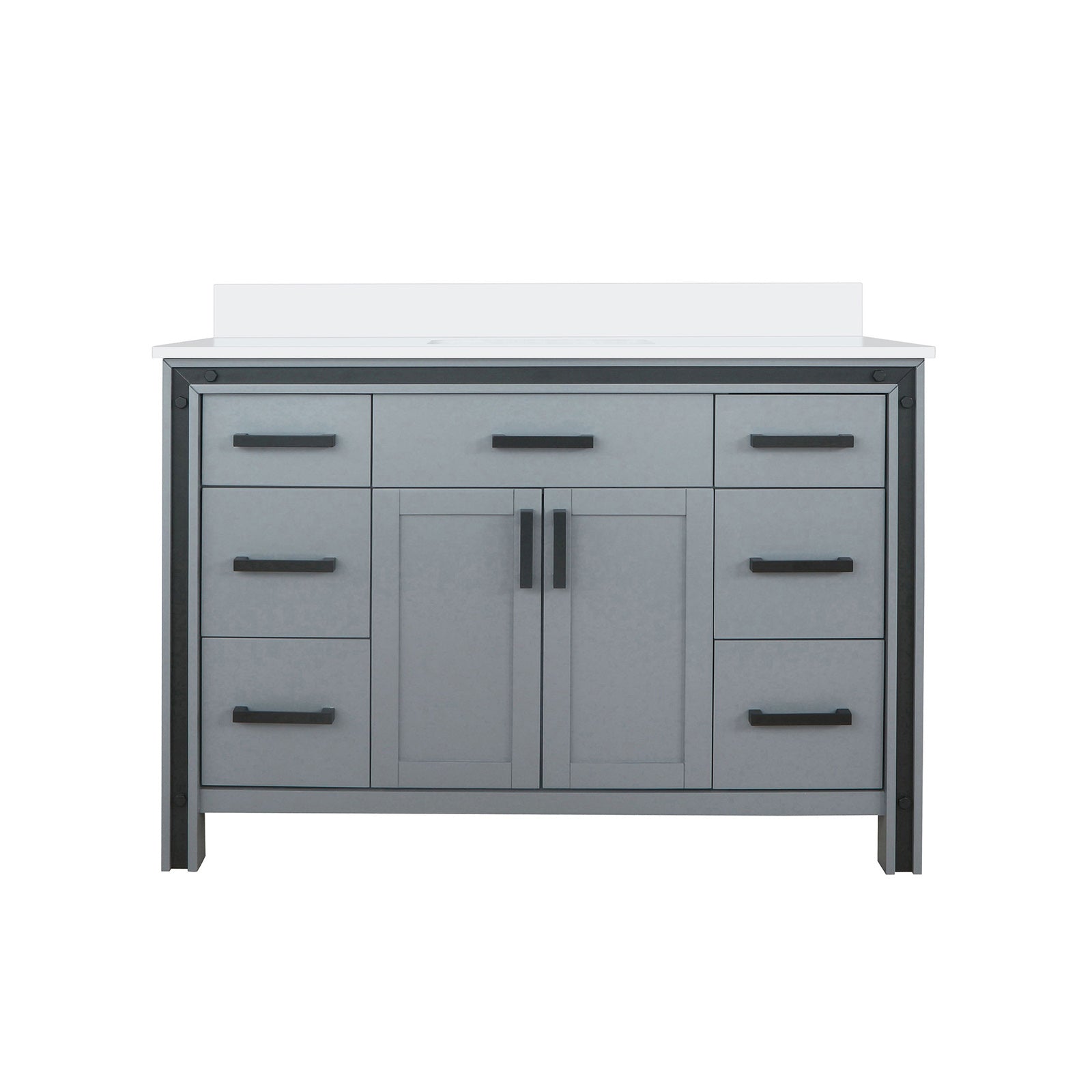 Dark Grey Bathroom Vanity with Storage