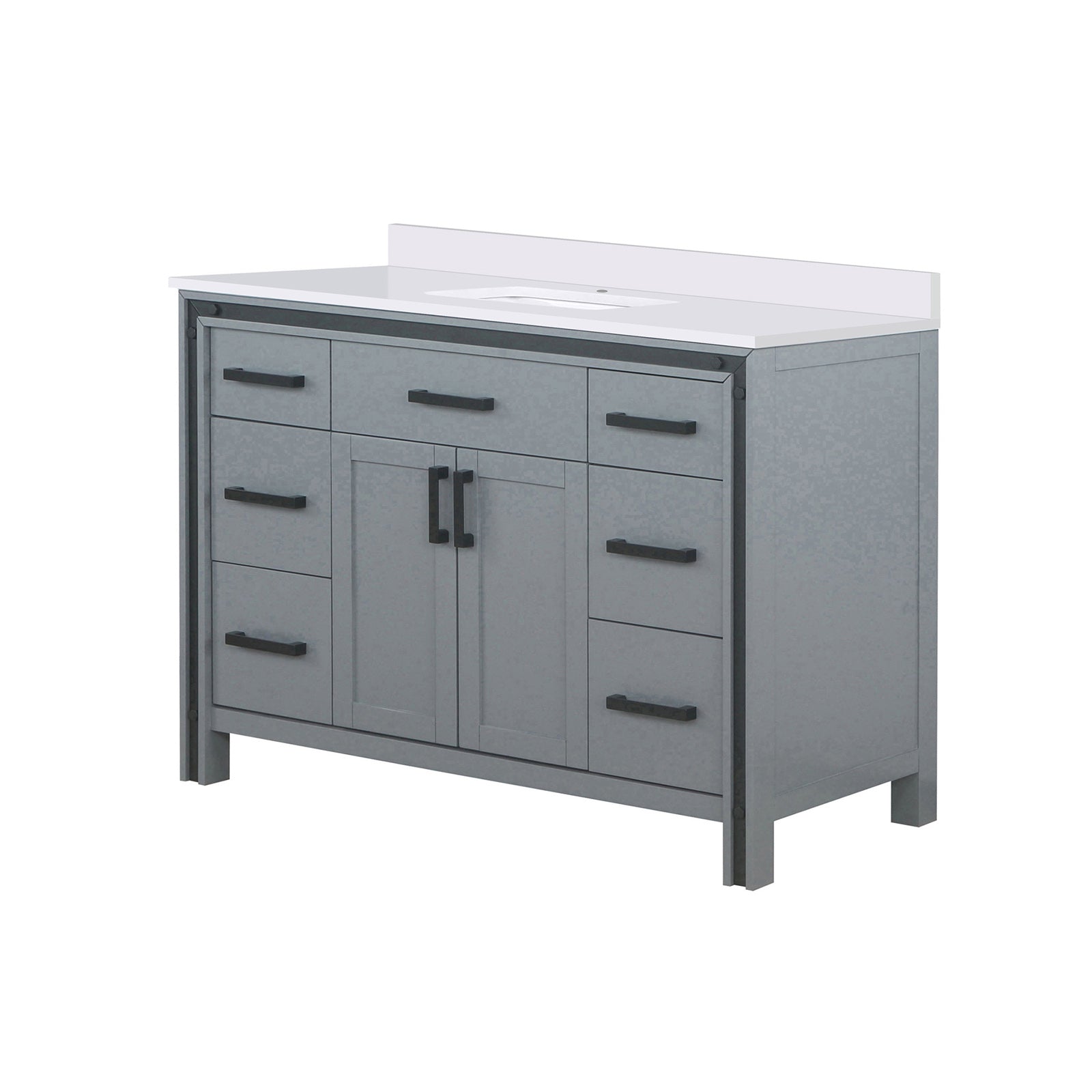 Dark Grey Bathroom Vanity with Storage