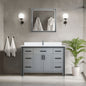 Dark Grey Bath Vanity 48 in. W x 22 in. D, White Quartz Top and Faucet Set