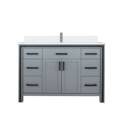 Dark Grey Bath Vanity - 48" W x 22" D with Marble Top & Faucet
