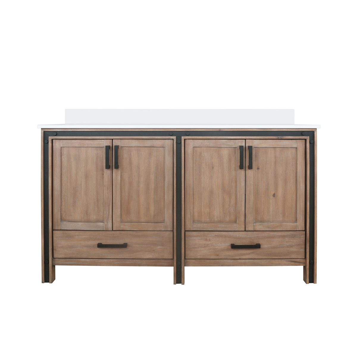 Rustic Barnwood Double Bath Vanity - Storage & Style