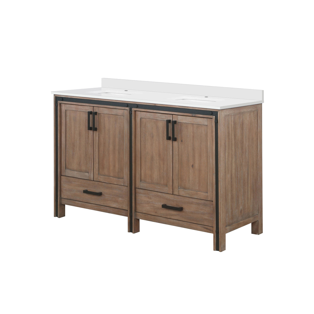 Rustic Barnwood Double Bath Vanity - Storage & Style