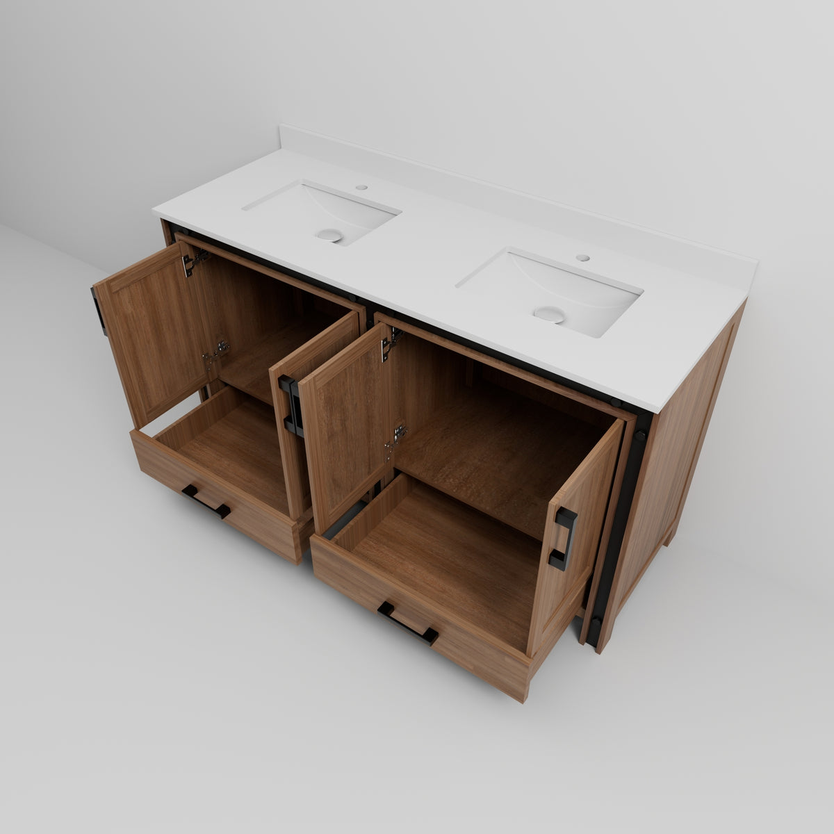 Rustic Barnwood Double Bath Vanity - Storage & Style