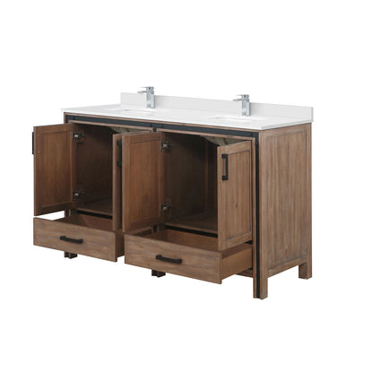 Rustic Barnwood Double Bath Vanity - Storage & Faucet Included for Bathroom
