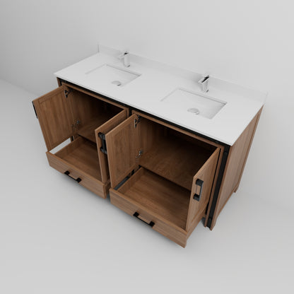 Rustic Barnwood Double Bath Vanity - Storage & Faucet Included for Bathroom