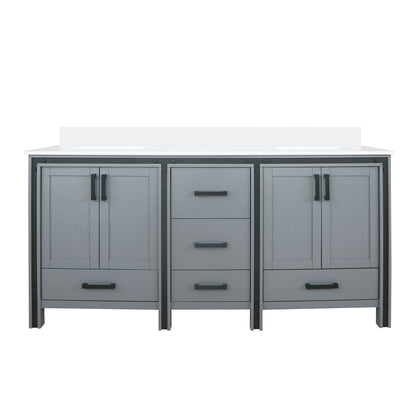 Dark Grey Double Bath Vanity - Storage & Wood Frame