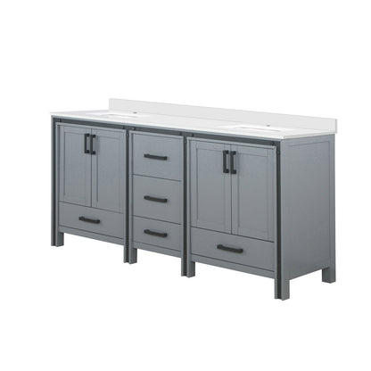 Dark Grey Double Bath Vanity - Storage & Wood Frame