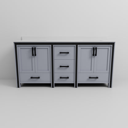 Dark Grey Double Bath Vanity - Storage & Wood Frame