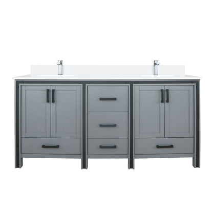Dark Grey Bathroom Vanity with Storage - 72" Wide