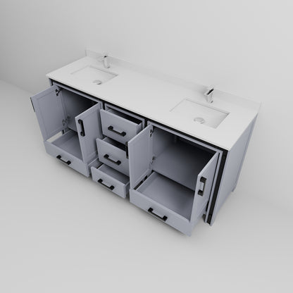 Dark Grey Bathroom Vanity with Storage - 72" Wide