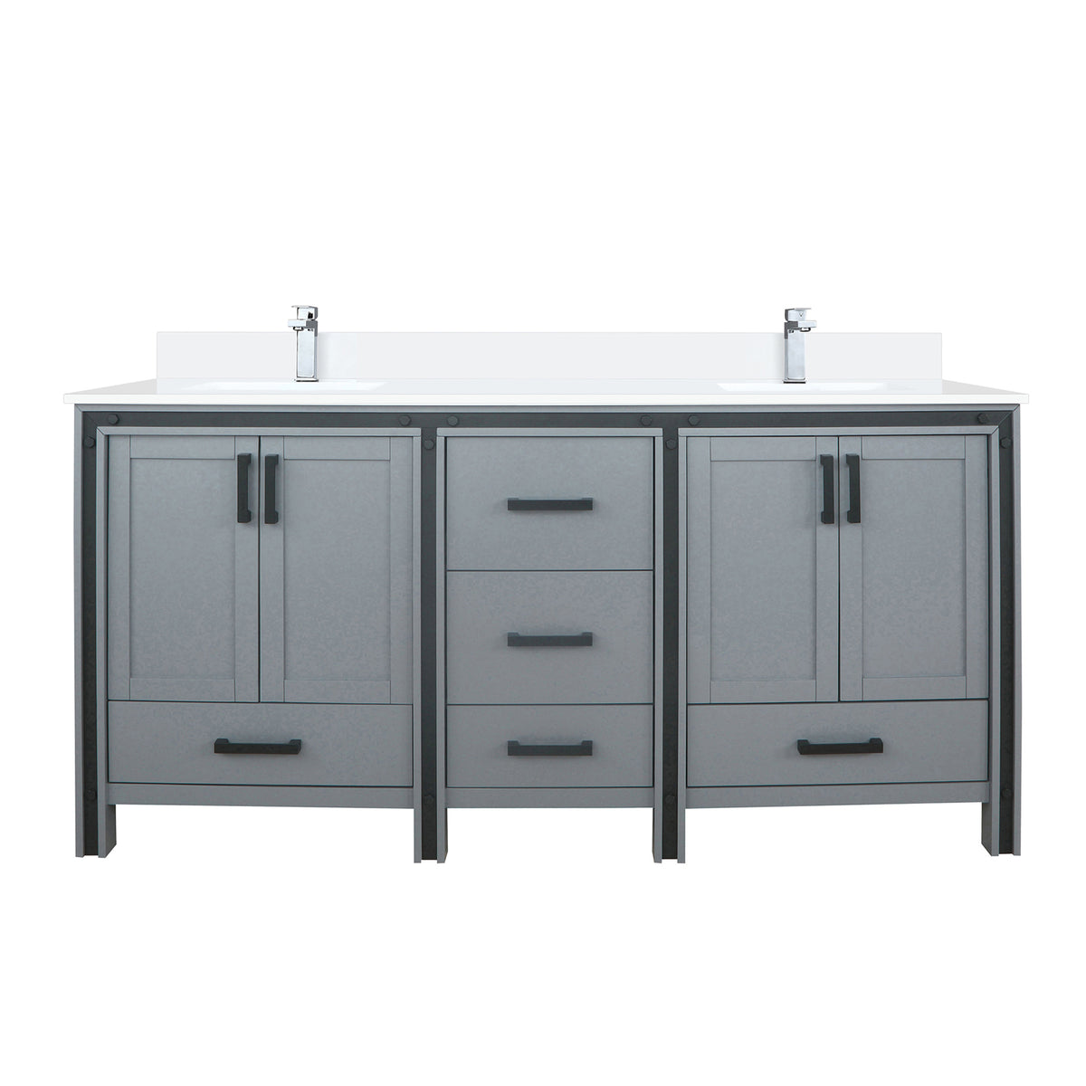 Dark Grey Double Bathroom Vanity with Storage