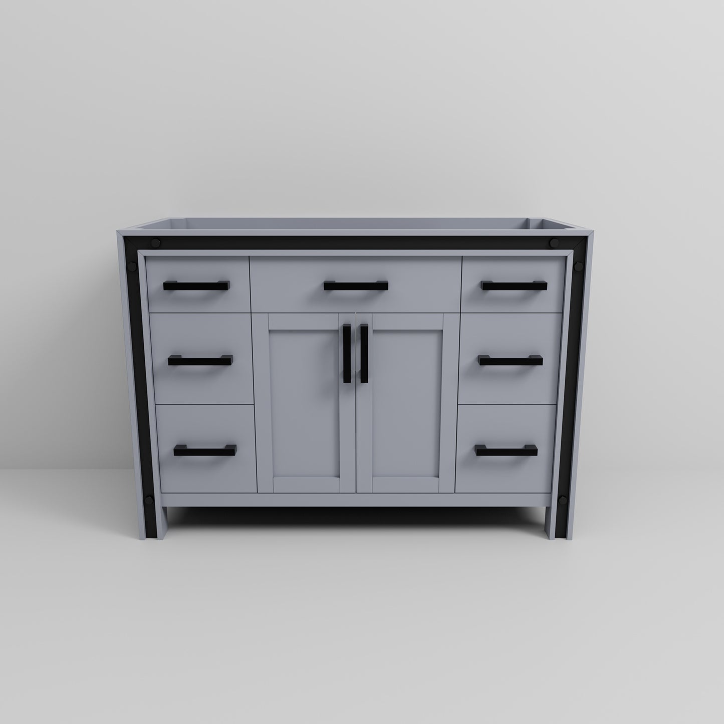 48 Inch Dark Grey Bathroom Vanity with Storage