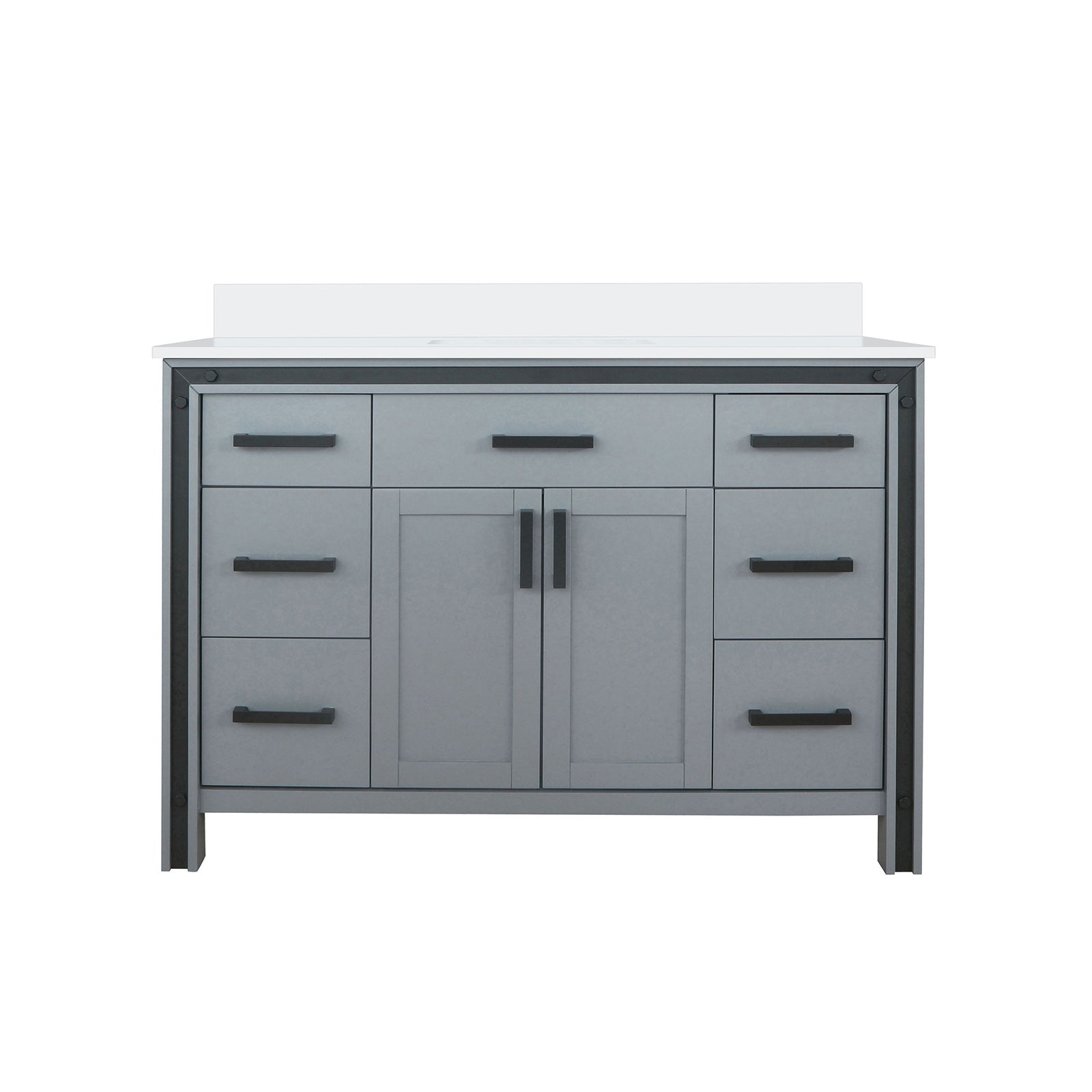 Dark Grey Bathroom Vanity with Storage
