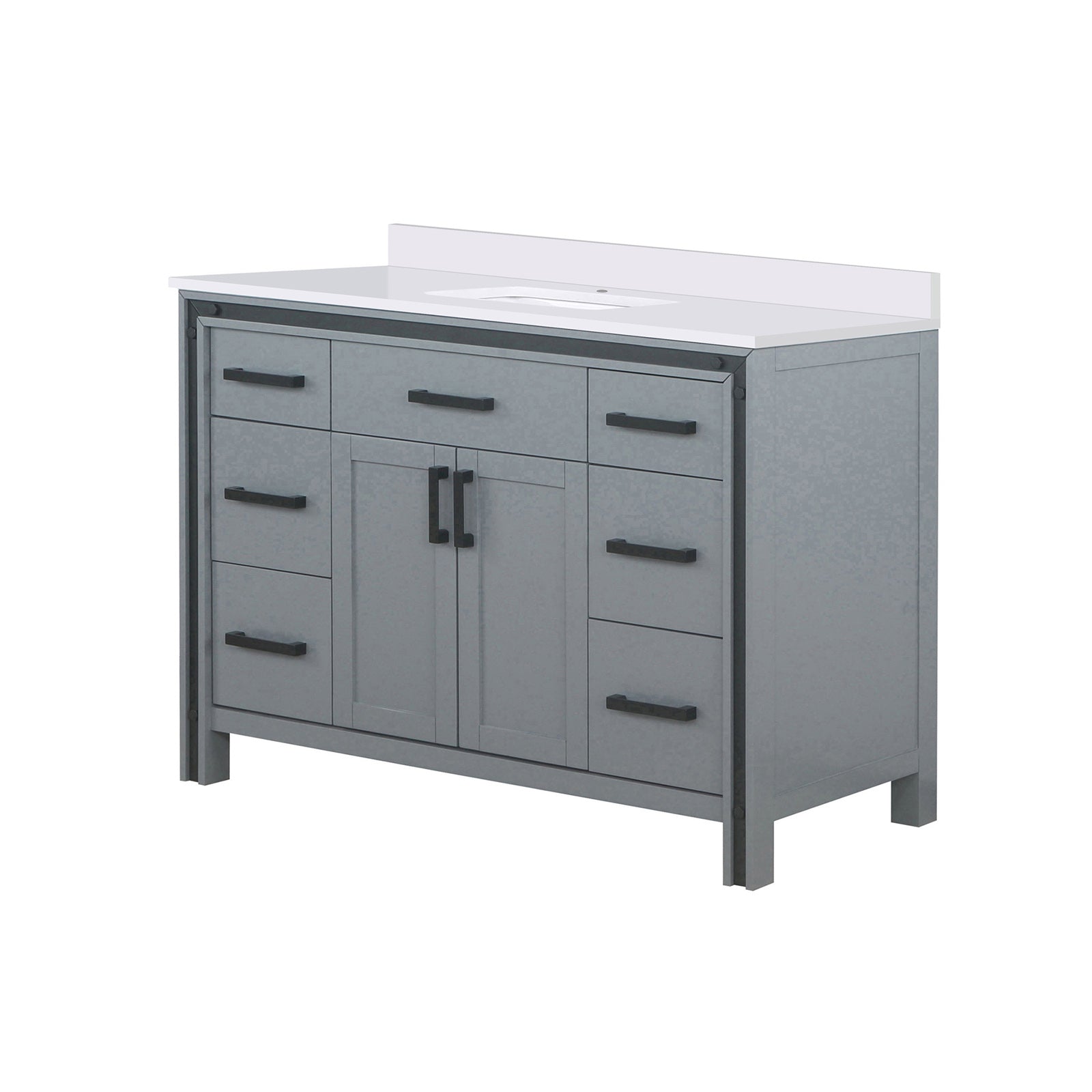 Dark Grey Bathroom Vanity with Storage