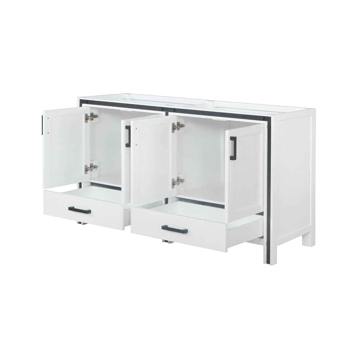 White Double Bath Vanity - 60 Inch Wide