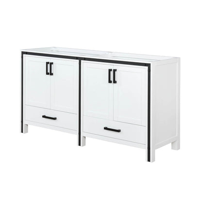 White Double Bath Vanity - 60 Inch Wide