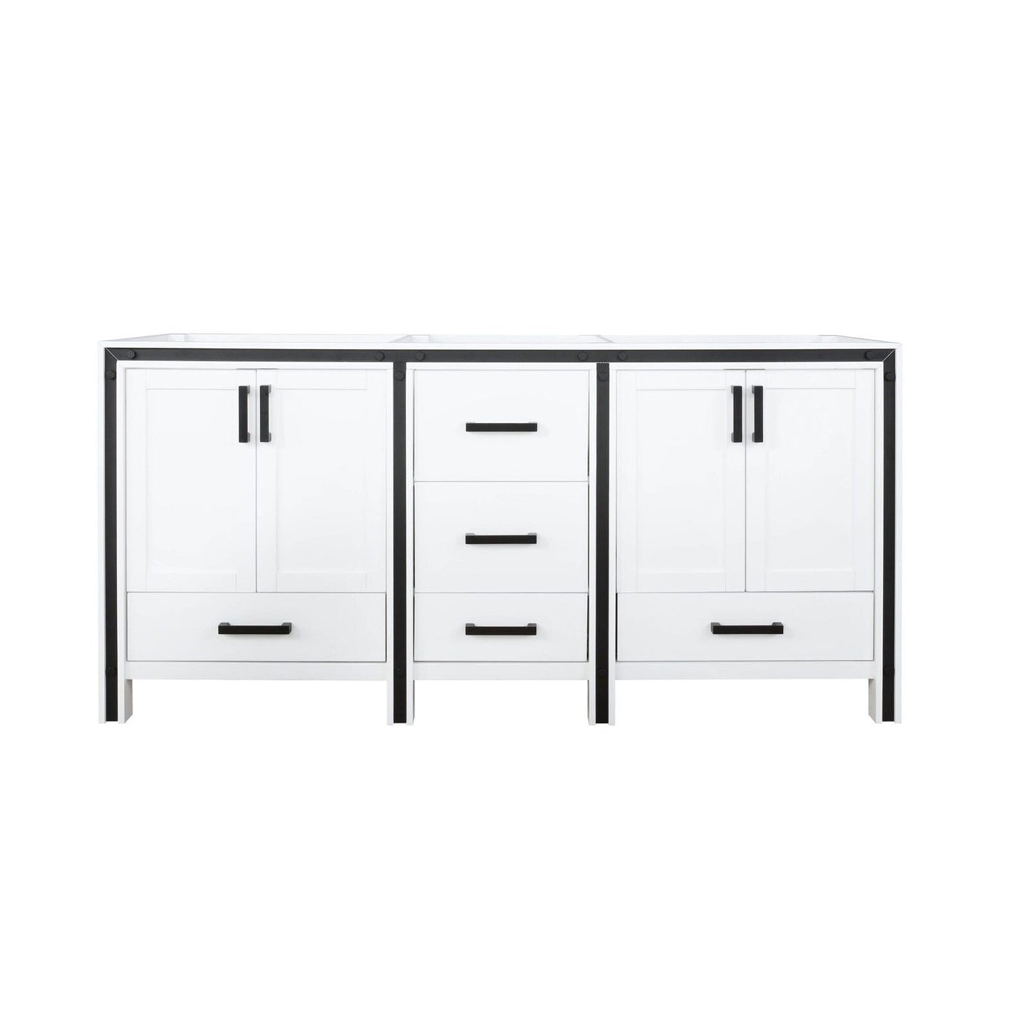 72 Inch White Bathroom Vanity with Plywood Storage for Renovation