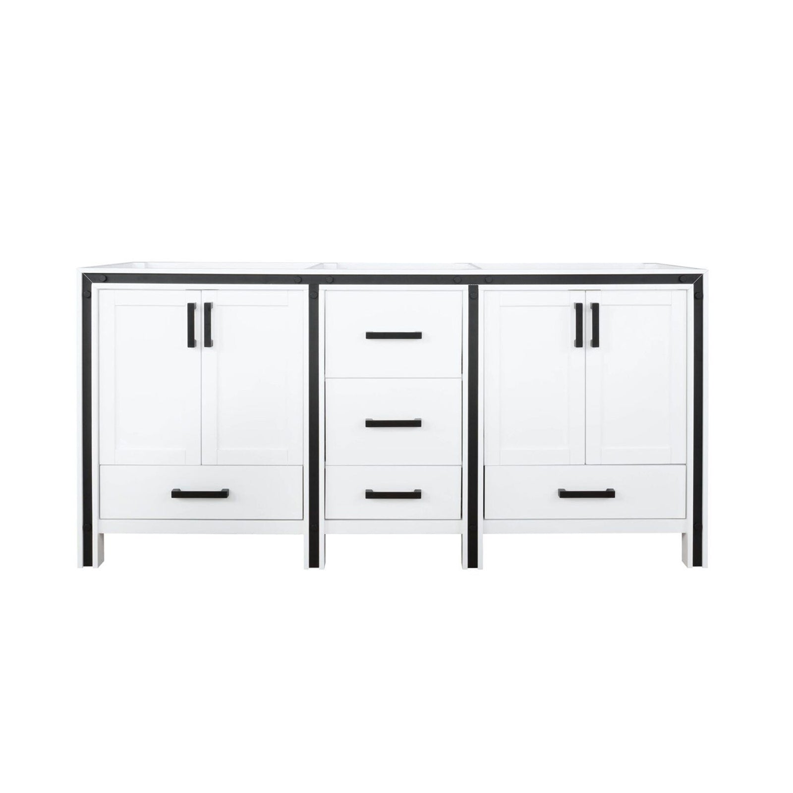 72 Inch White Bathroom Vanity with Plywood Storage for Renovation