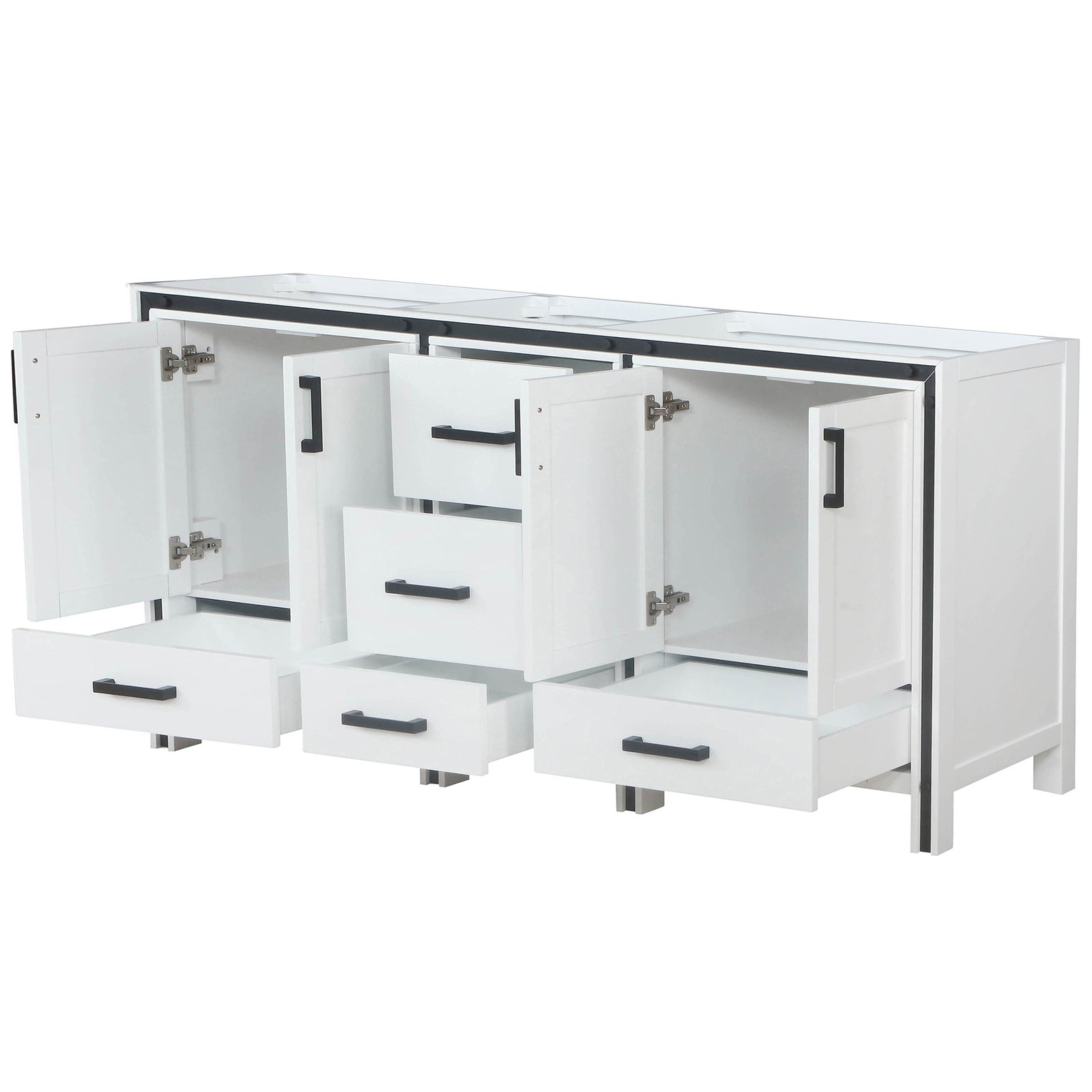 72 Inch White Bathroom Vanity with Plywood Storage for Renovation