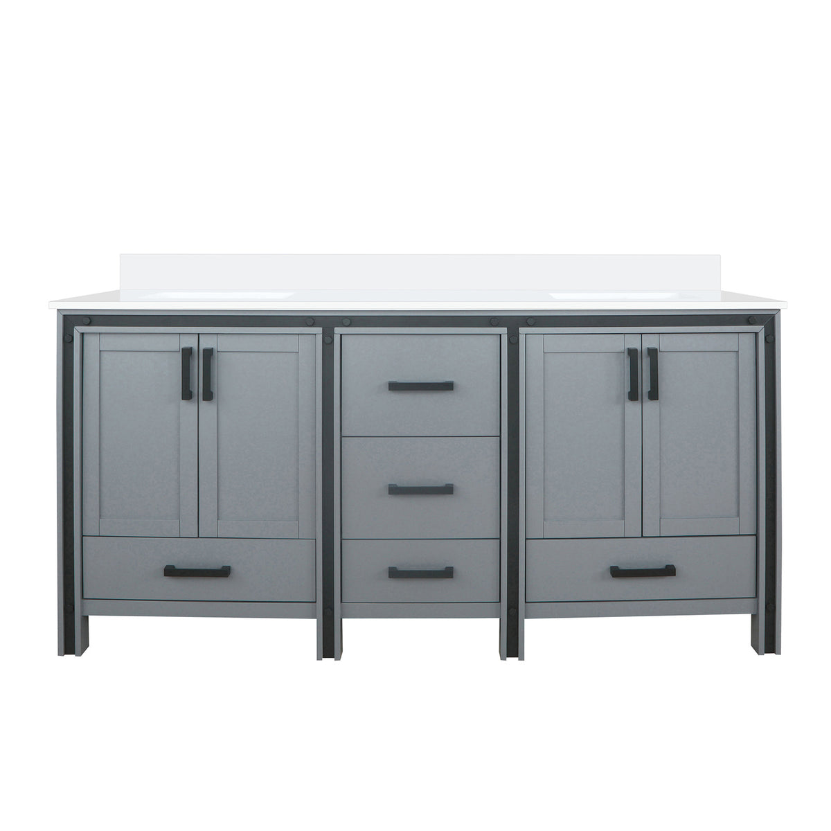 Dark Grey Wood Bath Vanity with Storage