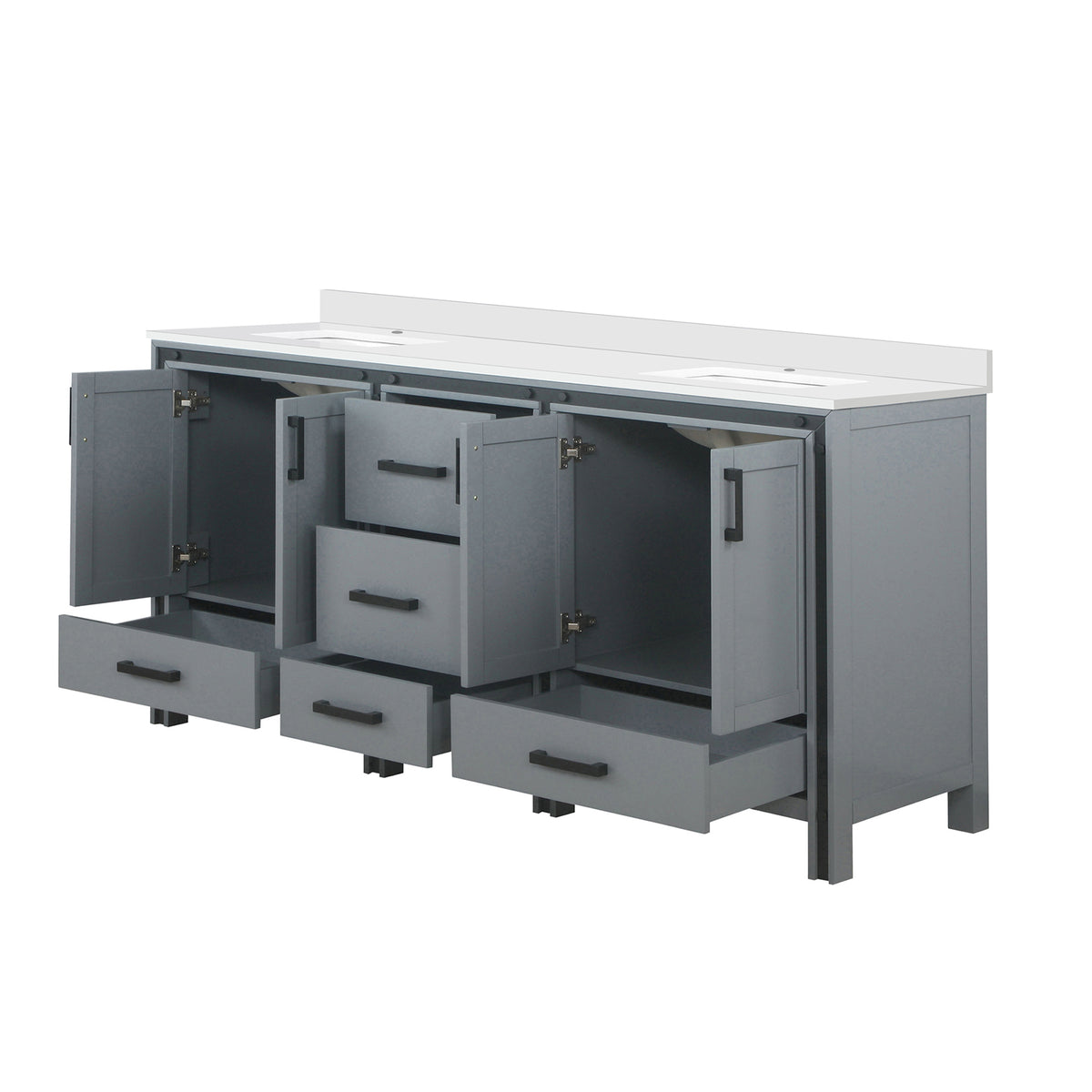 Dark Grey Wood Bath Vanity with Storage