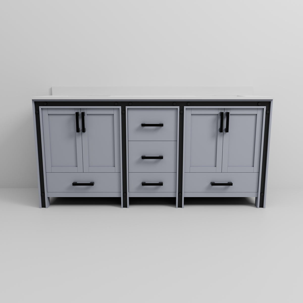 Dark Grey Wood Bath Vanity with Storage
