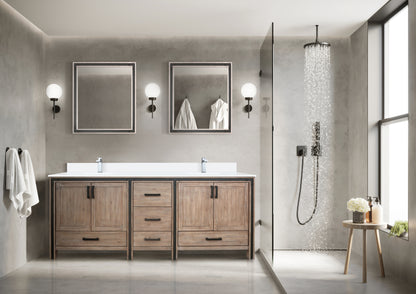 Rustic Barnwood Double Bath Vanity 80 in. W x 22 in. D